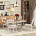 Red Barrel Studio® Roane 58.03 L x 42.03 W Dining Set Wood/Upholstered in White/Brown | 30.02 H in | Wayfair D70028C9969B41D4BCB3B701B017430F