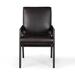 Corrigan Studio® Laterrell Back Arm Chair Dining Chair Faux Leather/Wood/Upholstered in Black/Brown | 35.75 H x 22.25 W x 27.5 D in | Wayfair