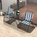 Highland Dunes Pratiksha Round 2 - Person 23" L Outdoor Restaurant Bistro Set Glass/Metal in Black | 23 W x 23 D in | Wayfair