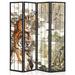 Trinx Antonella 4-Panel Wooden Folding Room Divider Tiger Pattern Wall Separator Free Standing Wood in Brown | 70.5 H x 69.5 W x 1 D in | Wayfair