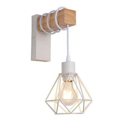 Barcelona Led - Nordische Käfigwandleuchte 'roden' - Holz und Metall Image