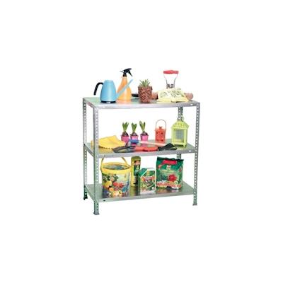 SimonRack Metallregal mit Schrauben Advantage 3 Fachböden mit 75 kg pro Ebene Farbe VERZINKT 900x800x500 mm (Höhe x Länge x Breite) Image