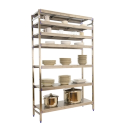 SimonRack Simoninox Edelstahl-Regal Grundregal SIMONINOX 7 Fachböden 2000x1660x400 mm (Höhe x Länge x Breite) Image