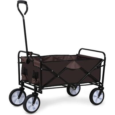 220lbs Capacity Collapsible Garden Cart Folding Steel Camping Wagon