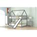 House Shaped Twin Over Twin Size Bunk Bed with Slide and Ladder, Solid Wood Construction, Slats Not Included for Bottom Bed