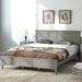 Solid Wood Queen Platform Bed with Vintage Headboard/Footboard, Solid Wood Slats Support