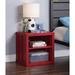 Industrial Metal Cargo Nightstand with USB - 2 Open Compartments