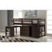 Twin Size Loft Bed with Cabinet and Rolling Portable Desk Abundant Storage Space, Solid Wood Slats Support, and 3 Drawers