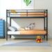 Premium Steel Twin over Twin Bunk Bed with Removable Ladder & Full-length Guardrail, Sturdy and Safe Kids' Furniture