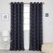 Silver Foil Outer Space Theme Blackout Curtains