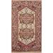 Geometric Heriz-Serapi Accent Rug Handmade Beige Wool Carpet - 2'0"x 4'0"