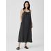 Puckered Organic Linen Square Neck Dress - Black - Eileen Fisher Dresses