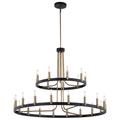 Clayton 42" Wide Brass Black 27-Light 2-Tier Chandelier