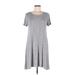 Old Navy Casual Dress - Shift Scoop Neck Short sleeves: Gray Dresses - Women's Size Medium