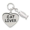 925 Sterling Silver Solid Polished Cat Lover Pendant Necklace Measures 22x15mm Wide Jewelry Gifts for Women