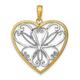 14ct Two tone Gold Love Heart Pendant Necklace With White Filigree Center Two color Measures 31.5x25.5mm Wide Jewelry Gifts for Women