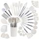 UXIYI Kitchen Utensils Set, Silicone Cooking Utensils, Spatula Set with Stainless Steel Handle, Non Stick Utensil Set, Kitchen Tools & Gadgets,44PCS, White