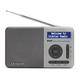 Aiwa RD-40DAB/SL: Rechargeable Digital Portable Radio (Dab/Dab+/FM, Built-in Speaker, 100 Presets, Dot Matrix Display, Headphone Jack, Double Alarm, Rechargeable Battery). Colour: Silver.
