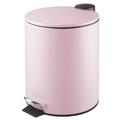 mDesign Round Pedal Bin – 5 L Metal Waste Bin with Pedal, Lid and Plastic Bucket Insert – Household Rubbish Bin for Bathroom, Kitchen and Office – Purple