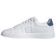 adidas Men's Advantage Premium Leather Shoes Sneakers, FTWR White/FTWR White/Crew Blue, 8 UK