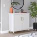 CosmoLiving by Cosmopolitan Westerleigh Accent Cabinet Wood in White | 33.4 H x 33.6 W x 16.1 D in | Wayfair 4606013COM