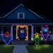 The Holiday Aisle® Voodoo Pumpkin Scarecrow Lighted Display Plastic in Blue/Indigo/Yellow | 72 H x 52 W x 1 D in | Wayfair