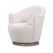 Lounge Chair - Everly Quinn Dulandina Upholstered Swivel Lounge Chair Polyester in White/Brown | 30.8 H x 27.2 W x 31.5 D in | Wayfair