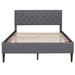 Red Barrel Studio® Tufted Panel Bed Upholstered/Linen in Gray | 39.8 H x 57 W x 79.7 D in | Wayfair 96E80D40D50A43E897A953DAB032F03E