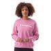 Champion Women's Powerblend Classic Script Crew Neck (Size S) Spirited Pink, Polyester,Cotton