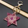 Hexagram Star of FC Blessing Keychain for Women and Men Pink bal inestone Jewelry Jewelry Jewelry
