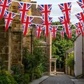 Banderole en tissu britannique Union Jack drapeaux triangulaires décoration de fête fête