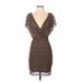 Ali Ro Cocktail Dress - Mini: Brown Solid Dresses - Women's Size 4