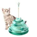 Plateau tournant pour chat à 4 niveaux Jouets en bois pour chat Jouets de jeu interactifs pour chat