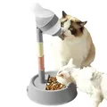 Distributeur de nourriture et d'eau réglable 2 en 1 pour chat bol de nourriture et abreuvoir pour