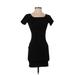 Aqua Cocktail Dress - Mini: Black Solid Dresses - Women's Size Small