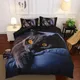 Ensemble de literie chat noir pour enfants et adultes housse de couette douce linge de lit en