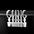 10pcs White Curtain Rod Clips Hanging Curtain Rings Plastic Clamps Portable Drapes Hook Window