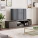 BELLEZE Cayden 69" TV Stand for TVs up to 75" with Shelves - Brown