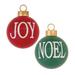 6ct Green and Red "Joy" "Noel" Ball Christmas Ornaments 6" (152mm)