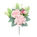 Set of 4 Blush Pink Artificial Delicate Mixed Rose Hydrangea Flower Stem Bush Bouquet 11in - 11" L x 9" W x 6" DP