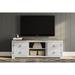Signature Design by Ashley Willowton White/Beige Large TV Stand for TVs up to 82" with Fireplace Option - 72 inches in width