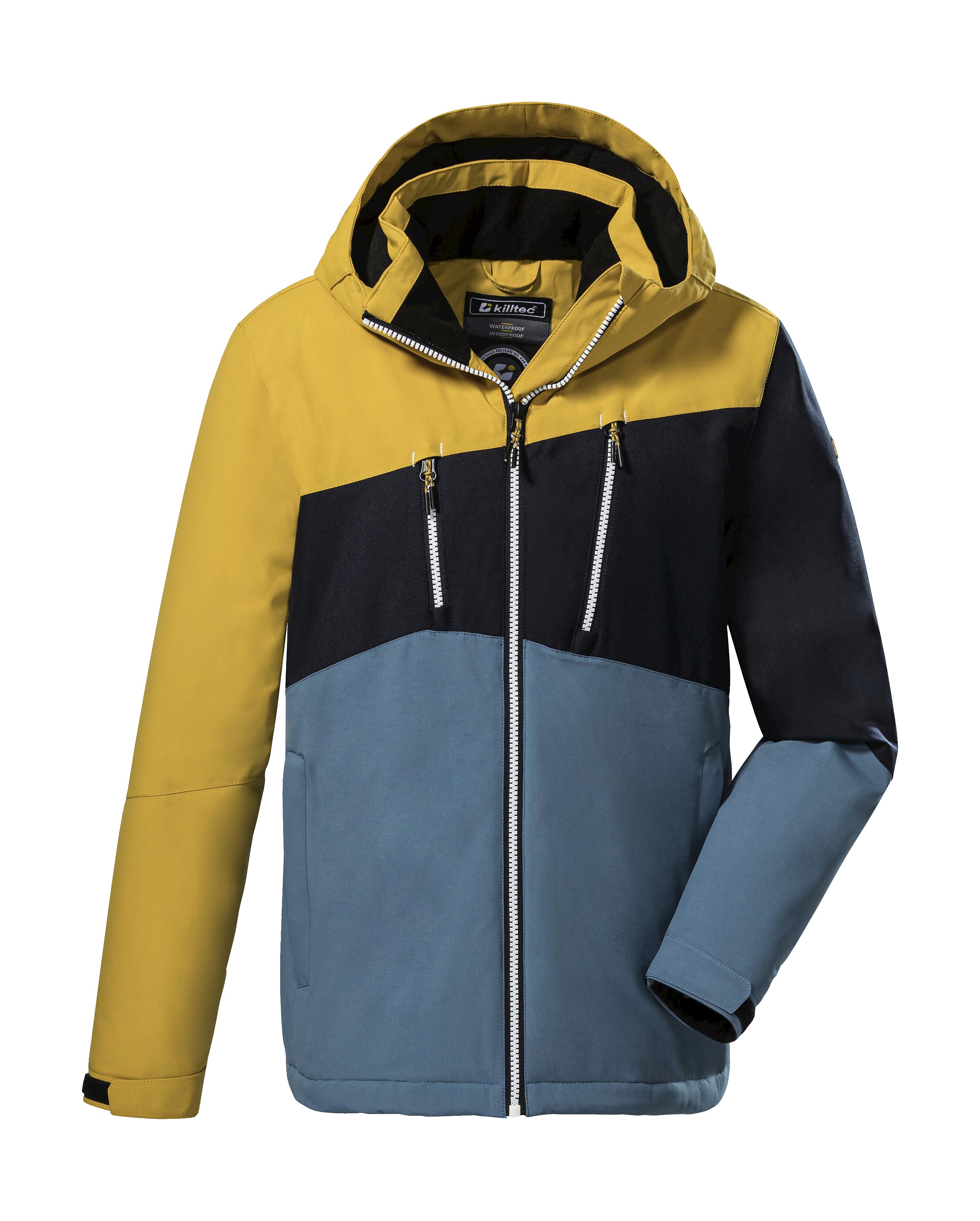 Outdoorjacke KILLTEC "KOW 204 BYS JCKT", Kinder, Gr. 128, gelb, Oberstoff: 100% Polyester, Futter: 100% Polyester, Füllung: 100% Polyester, Jacken, Wasserdichte, atmungsaktive Winterjacke mit verstellbarer Kapuze Image