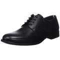 Tommy Hilfiger Herren Derby Schuh Casual Leather aus Leder, Schwarz (Black), 46
