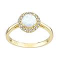 Old English Jewellers 9ct Yellow Gold Opal & Cz Halo Cluster Solitaire Ring size J to S (N)