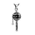 Jade Angel Sterling Silver Antique-like Vintage Prayer Wheels Amulet 925 Silver Wheat Chain Pendant Necklace (18)