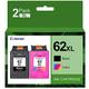 Coloran 62XL Ink Cartridges, for HP 62 XL Black and Tri-color, Compatible for Envy 5540 5541 5542 5543 5544 5545 5546 5547 5548 5640 5642 5644 7640 OfficeJet 200 250 5740 5742 5744(2-Pack)