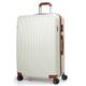 CALDARIUS Suitcase Large | Lightweight Hard Shell ABS Large Suitcase | 4 Dual Spinner Wheels Suitcase | Hold Check in Luggage | 3 Digit Combination Lock | (White, Large 28'')