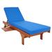 Sol 72 Outdoor™ Alvah 78.70" Long Reclining Eucalyptus Single Chaise w/ Cushions Wood/Solid Wood in Brown | Wayfair