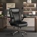 The Twillery Co.® Rosemont Faux Leather Office Chair Upholstered in Black | 47.24 H x 26.77 W x 26.77 D in | Wayfair