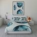 Orren Ellis Wenzu Organic Velvet Flannel Comforter Set Polyester/Polyfill/Flannel in Blue/White | King Comforter + 2 King Pillowcases | Wayfair